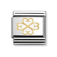 Nomination Composable Classic White Hearts and Clover Charm
