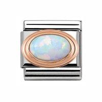 Nomination 9ct Rose Gold Composable Classic White Opal Charm