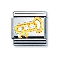 Nomination Composable Classic 18ct Gold and Zirconia Key Charm