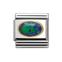 Nomination Composable Classic Gold and Green Opal Oval Charm