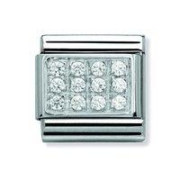 nomination composable classic pave white zirconia charm