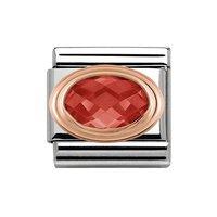 Nomination 9ct Rose Gold Composable Classic Red Faceted Cubic Zirconia Charm