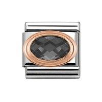 Nomination 9ct Rose Gold Composable Classic and Black Faceted Cubic Zirconia Charm