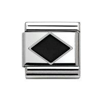 Nomination Composable Classic Silver Black Rhombus Charm