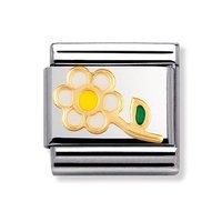 Nomination Composable Classic 18ct Gold and Enamel Daisy Flower Charm