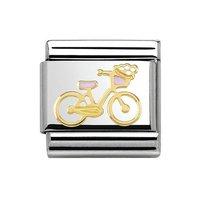 Nomination Composable Classic Gold and Pink Detail Bike Charm