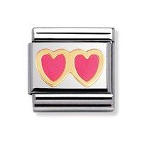 Nomination Composable Classic Pink Double Heart Charm