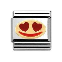 Nomination Composable Classic Gold and Enamel Heart Eyes Charm