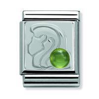Nomination Composable Big Silver Leo and Peridot Charm