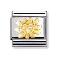 Nomination Composable Classic Gold and Cubic Zirconia Sun Charm