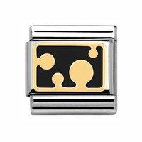 Nomination Composable Classic Gold and Black Enamel Dots Charm