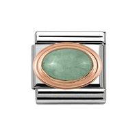 Nomination Composable Classic 9ct Rose Gold and Green Aventurine Charm