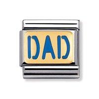 Nomination Composable Classic 18ct Gold and Blue Enamel Dad Charm