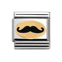 Nomination Composable Classic Gold and Enamel Moustache Charm