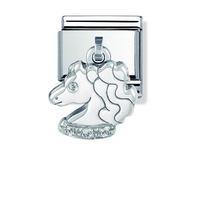 Nomination Composable Hanging Cubic Zirconia Horse Charm