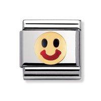 Nomination Composable Classic 18ct Gold and Enamel Smile Charm