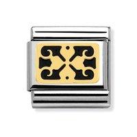 Nomination Composable Classic Black 4 Leaf Clover Plaque Charm