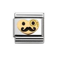 nomination composable classic gold and enamel 18ct sir smile charm