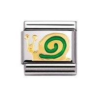 Nomination Composable Classic 18ct Gold and Green Snail Charm