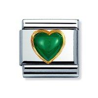 Nomination Composable Classic Green Agate Heart Charm