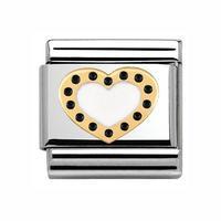 nomination composable classic gold and enamel heart with dots charm