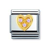 Nomination Composable Classic Pink Zirconia Heart Charm