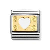 Nomination Composable Classic White Heart Plate Charm