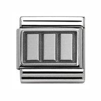 Nomination Composable Classic Oxidised Silver 3 Rectangles Grid Charm