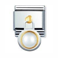 Nomination Composable 18ct Gold and White Pearl Drop Charm