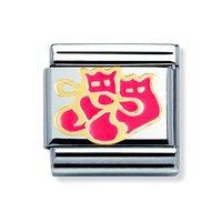 nomination composable classic gold and enamel pink baby shoe charm