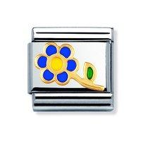 Nomination Composable Classic Gold and Enamel Blue Flower Charm
