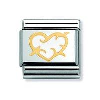 Nomination Composable Classic Gold and Enamel White Heart Charm