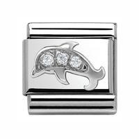 Nomination Composable Classic Silver and Zirconia Dolphin Charm