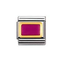 nomination composable gold and fuschia rectangle charm