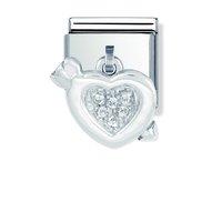 nomination composable zirconia heart drop charm