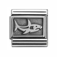 Nomination Composable Classic Oxidised Silver Shark Charm
