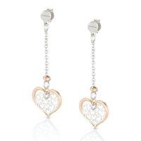 Nomination Romantica Silver and Rose Gold Plate Heart Earrings