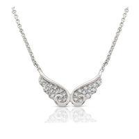 nomination angel sterling silver and cubic zirconia double wing neckla ...