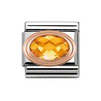 Nomination 9ct Rose Gold Composable Classic Yellow Faceted Cubic Zirconia Charm