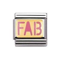 Nomination Composable Classic 18ct Gold and Pink Enamel Fab Charm