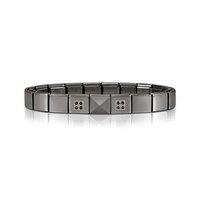 nomination ikon composable grid and pyramid gunmetal bracelet