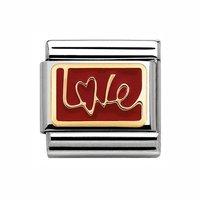 Nomination Composable Classic Gold and Enamel Red Love Charm