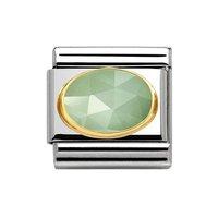 Nomination Composable Classic Gold and Green Jade Faceted Charm
