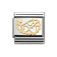 Nomination Composable Classic Gold and Enamel White Cashmere Hearts Charm
