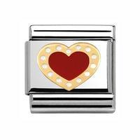 Nomination Composable Classic Gold and Red Enamel Heart Charm