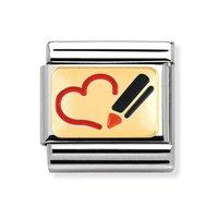 Nomination Composable Classic Gold and Enamel Red Lipstick Charm