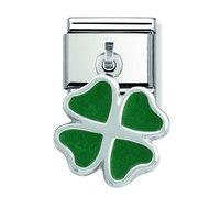 Nomination Composable Green Enamel Clover Drop Charm