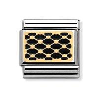 nomination composable classic enamel black grid charm