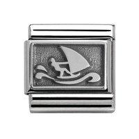 Nomination Composable Classic Oxidised Silver Windsurfer Charm