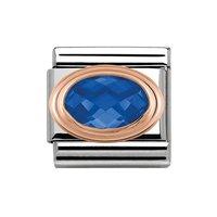 Nomination 9ct Rose Gold Composable Classic Blue Faceted Cubic Zirconia Charm